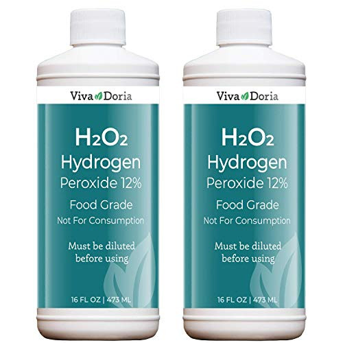 Viva Doria H2O2 Hydrogen Peroxide 12 percent Aqueous Solution - Food Grade, 16 Fl Oz, 2 Pack -Total 32 Fluid Ounce-