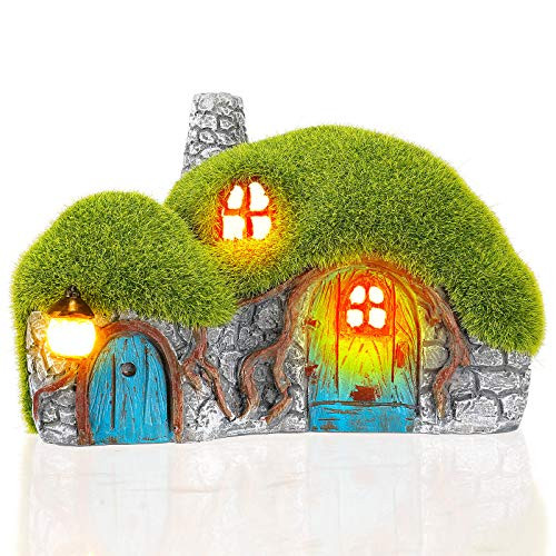 Outdoor Figurine Lights Garden House Statue - Outdoor Statues with Solar Lights Garden Cottage Lighting Figurines for Home or Yard Decor Outdoor Figurine Lights Garden House Statue - Outdoor Statues with Solar Lights Garden Cottage Lighting Figurines for Home or Yard Decor