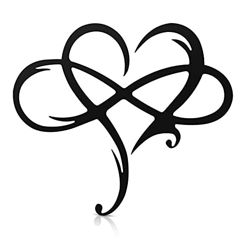1Pc Kesea Rustic Iron Wall Art Infinity Heart Steel Wall Decor Unique Metal Wall Art Love Wall Sign Personalized Steel Decoration for Home Wedding Decor Gift Wall Hanging Door-black-