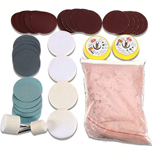 VICV2RO 34pcsset Multifunctional Glass Polishing Pads Kit, Deep Scratch Remover for Window Repair, DIY Glass Polishing Kit for Car Glass and Windscreen