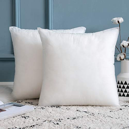 MIULEE Set of 2 Throw Pillow Inserts, Hypoallergenic Stuffer Pillow Inserts Decorative Square Premium Sham Pillow Forms for Sofa Couch Bed 24x24 Inch