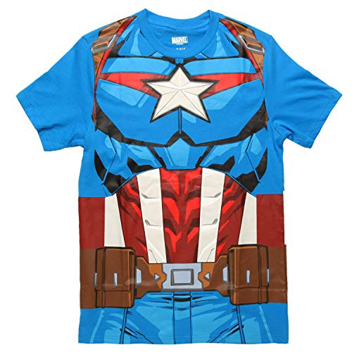Marvel Comics Character Costume Adult T-Shirt - Captain America -Small-