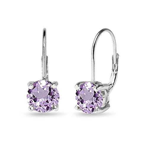 Sterling Silver Polished Amethyst 7mm Round Dainty Leverback Earrings Sterling Silver Polished Amethyst 7mm Round Dainty Leverback Earrings