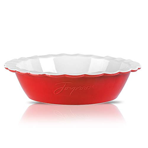 Joyroom Ceramic 9 Inches Pie Pan For Baking, Ceramic Pie Dish, Deep Dish Pie Pan, Pie Plate, Ceramic Baking Dish Pan for Dessert, Round Baking Dish Letter Collection -Red- Joyroom Ceramic 9 Inches Pie Pan For Baking, Ceramic Pie Dish, Deep Dish Pie Pan, Pie Plate, Ceramic Baking Dish Pan for Dessert, Round Baking Dish Letter Collection -Red-