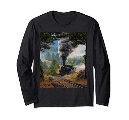 Train Steam Engine Locomotive Long Sleeve T-Shirt Train Steam Engine Locomotive Long Sleeve T-Shirt