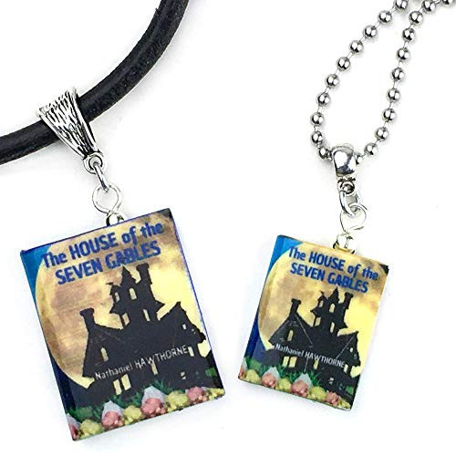 House of the 7 Gables Nathaniel Hawthorne Clay Mini Book Pendant Necklace You Pick Chain or Cord