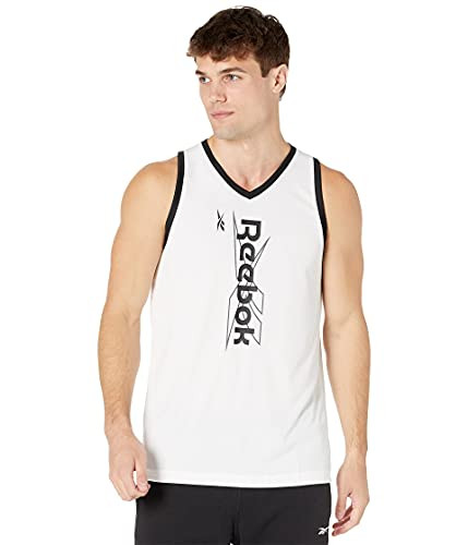 Reebok Training Essentials Graphic Tank Top, White, XL