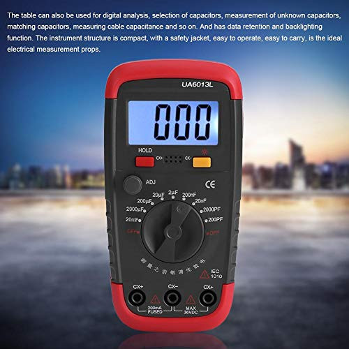 Capacitance Capacitor Tester, Capacimeter, Portable Capacitance Meter, Battery Powered for Measuring for Test