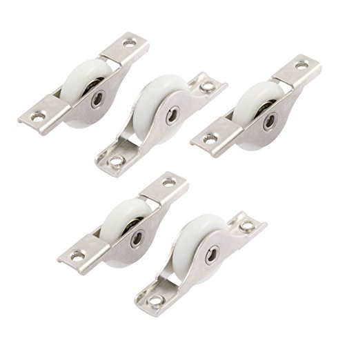 Aexit 30mm Dia Home Decor Nylon Wheel Cabinet Wardrobe Sliding Door Window Roller Pulley Doorstops 5 Pcs