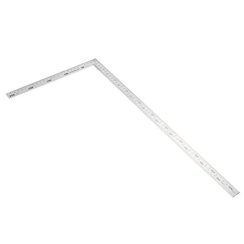 Metal Square Ruler Double-Scale Protractor Angle Ruler L-Shaped Framing Square Ruler Stainless Steel Angle Measuring Tool-500mm250mm-