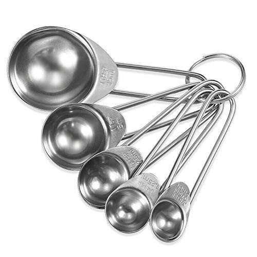 5pc/Set Kitchen Stainless Steel Measuring Spoon, Baking Utensils Spoon, Coffee Spoon Baking Tool Set