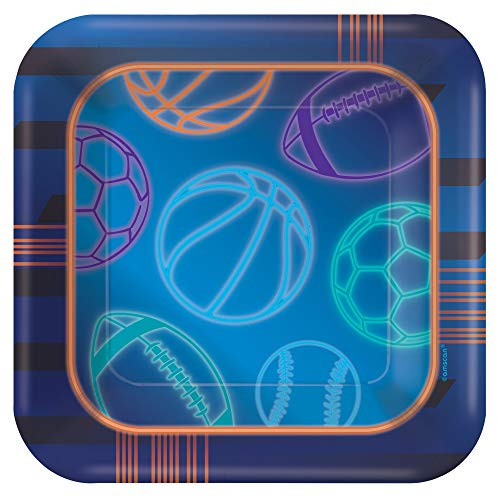 Birthday Baller Design Round Paper Plates-8pc