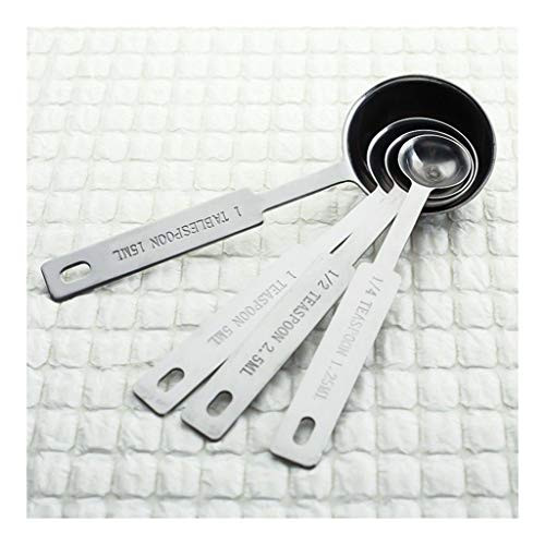 xmwm Stackable Baking Measuring Spoon Sets 304 Stainless Steel, 4pcs Teaspoon Measure Spoons for Kitchen Measuring Task