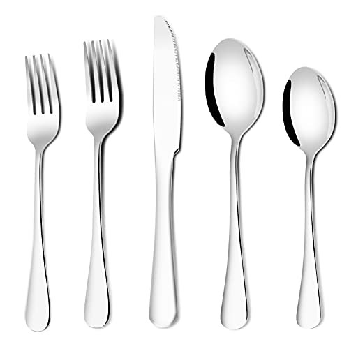 Silverware Set, MOCAMOLA 20-Piece Silverware Flatware Cutlery Set, Stainless Steel Utensils Service for 4, Include Knife/Fork/Spoon, Dishwasher Safe