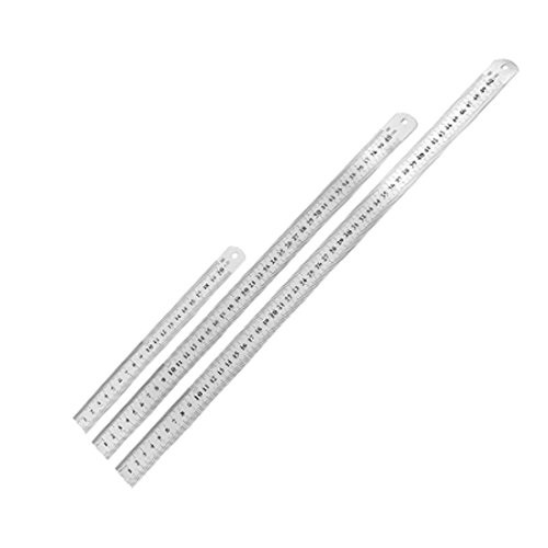 uxcell Dual Side Drafting Measuring 20cm 40cm 50cm Straight Ruler Tool 3 in 1