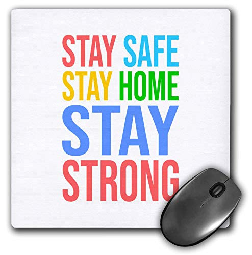 3dRose Stay Safe, Stay Home, Stay Strong Virus Pandemic Awareness Gift - Mouse Pads -mp-334713-1-