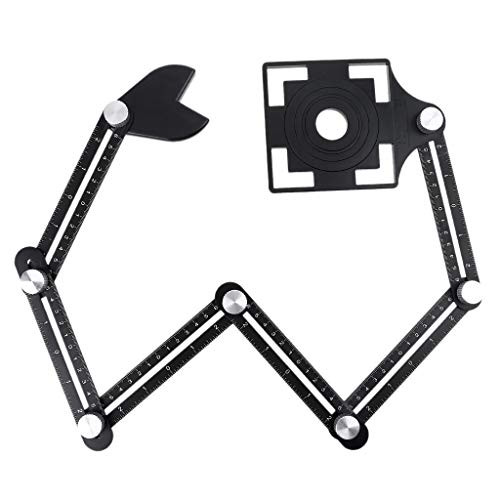 Yunluner 1 Pcs Tile Hole Locator Masonry Glass Positioning Fixed Angle Measuring Ruler Template Tile Hole Locator