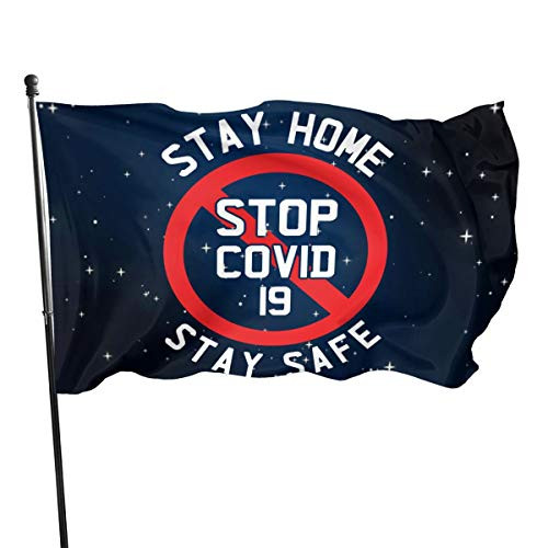 CHANGQUDD Stay Home Stay Safe 3x5 Ft American Flag, Outdoor Banner, Family Banner, Garden Banner Black CHANGQUDD Stay Home Stay Safe 3x5 Ft American Flag, Outdoor Banner, Family Banner, Garden Banner Black