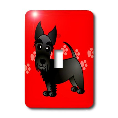 3dRose lsp_40868_1 Cute Black Scottie Cartoon Dog Red with Pawprints Single Toggle Switch 3dRose lsp_40868_1 Cute Black Scottie Cartoon Dog Red with Pawprints Single Toggle Switch