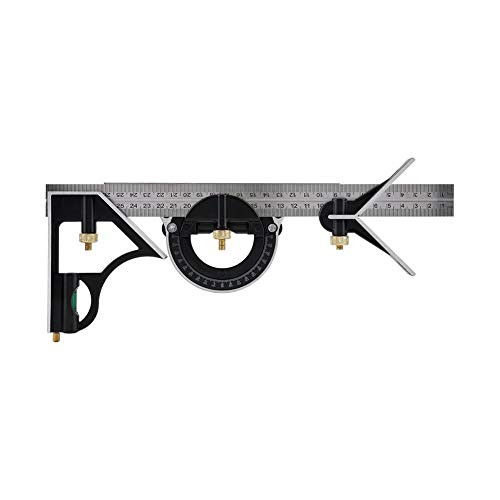 300mm Multi-functional Adjustable Combination Square Right Angle Ruler Engineer Measuring Tool-Black-