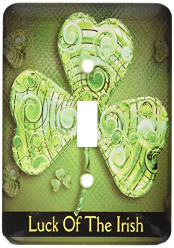 3dRose lsp_41919_1 Text Luck Of The Irish. Chic Clovers Single Toggle Switch