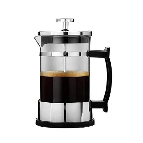 HJAZ Stainless Steel Glass Teapot French Coffee Tea Percolator Filter Press Plunger 350ml Manual Coffee Espresso Maker Pot -Color : As shown-