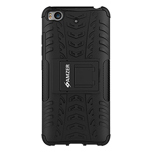 AMZER Impact Resistant Slim Hybrid Protective Warrior Case Skin for Xiaomi Mi 5s - Black