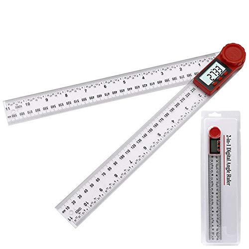 Construction Protractors, Digital instrument angle, inclinometer angle scale electronic goniometer protractor 360 LCD 11.81 in transparent Ruler Meter Measuring Tool with Zeroing and Locking Function