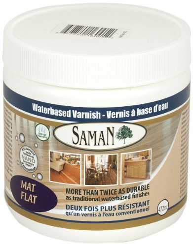 SamaN 160-005-472ml 1-Pint Interior Water Based Flat Varnish with Aluminum oxide