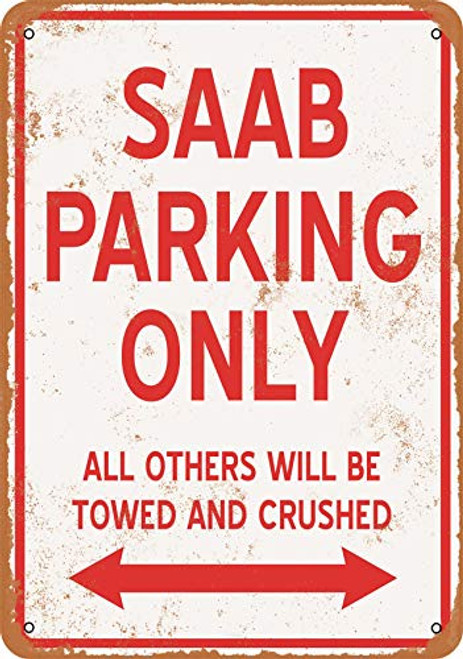 Wall-Color 9 x 12 Metal Sign - SAAB Parking ONLY - Vintage Look Wall-Color 9 x 12 Metal Sign - SAAB Parking ONLY - Vintage Look