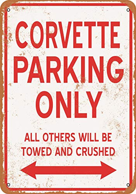 Wall-Color 9 x 12 Metal Sign - Corvette Parking ONLY - Vintage Look Wall-Color 9 x 12 Metal Sign - Corvette Parking ONLY - Vintage Look