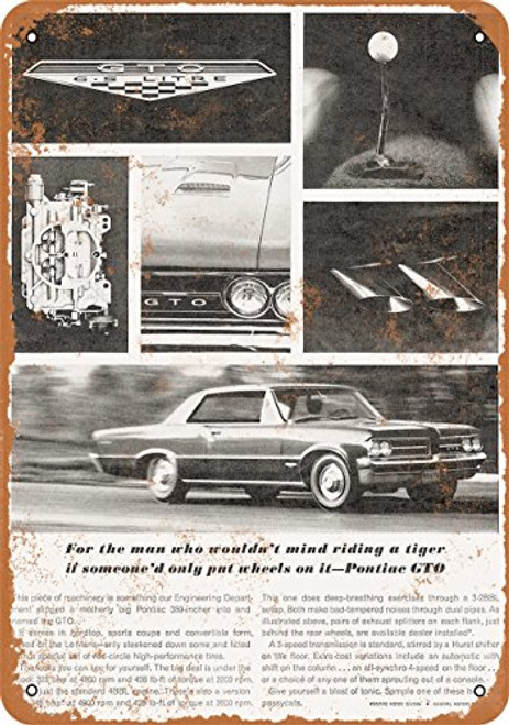 Wall-Color 9 x 12 Metal Sign - 1964 Pontiac GTO - Vintage Look Wall-Color 9 x 12 Metal Sign - 1964 Pontiac GTO - Vintage Look