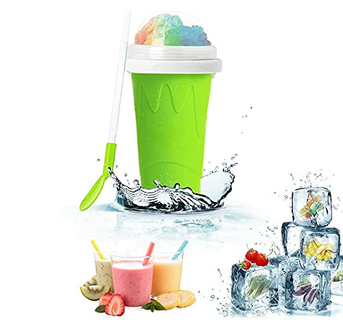 TIK TOK Slushie Maker Cup-Magic Quick Frozen Smoothies Cup/Cooling Cup/Double Layer Squeeze Cup/Slushy Maker,Freeze Mug Milkshake Tools,Portable Squeeze Icy Cup -Green- TIK TOK Slushie Maker Cup-Magic Quick Frozen Smoothies Cup/Cooling Cup/Double Layer Squeeze Cup/Slushy Maker,Freeze Mug Milkshake Tools,Portable Squeeze Icy Cup -Green-