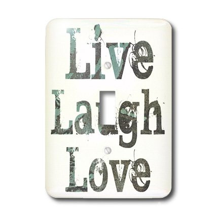 3dRose lsp_27987_1 Turquoise Live Laugh Love Abstract Toggle Switch Multi-Color