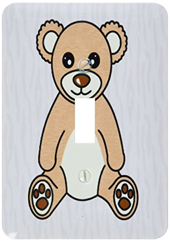 3dRose lsp_15379_1 Cute Brown Teddy Bear Light Switch Cover