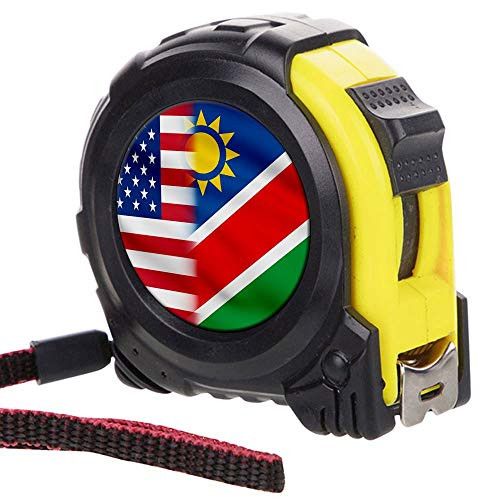 ExpressItBest Tape Measure with 16 Foot Steel Tapeline - Flag of Namibia -Namibian- - Namibia Flag with USA