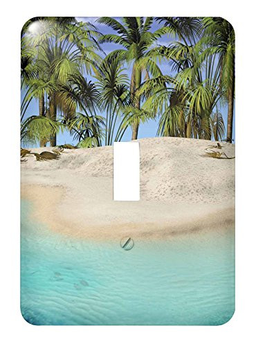 3dRose lsp_213834_1 The Edge Of the Beach With Palm Trees Single Toggle Switch