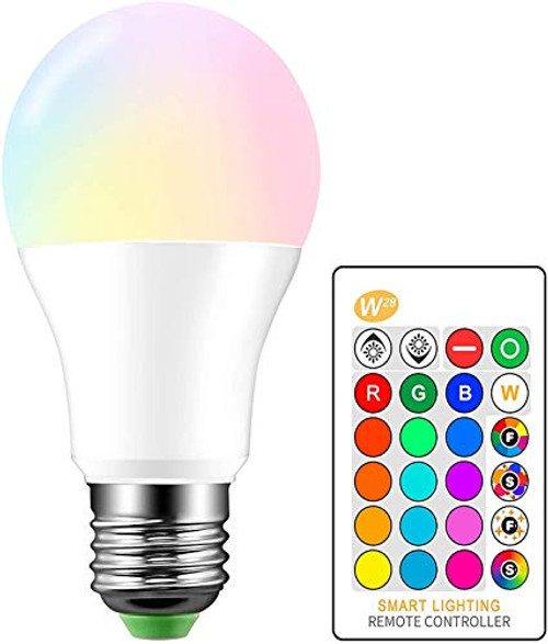Not application RGB LED Light Bulbs, 5W LED 16 Colors Changing Light Bulb with Remote Control, Dimmable E27 Screw Base RGBW Bulb 5700K