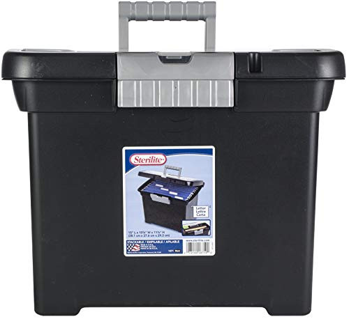 STERILITE Portable File Box, Black -ST1871-9004-