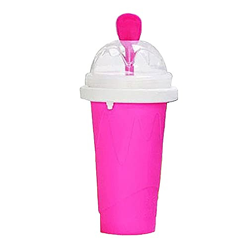 Slushie Maker Cup, DIY Magic Quick Frozen Smoothies Cup Cooling Cup Double Layer Squeeze Cup Slushy Maker, Homemade Milk Shake Ice Cream Maker DIY it for Children and Family -Hot Pink- Slushie Maker Cup, DIY Magic Quick Frozen Smoothies Cup Cooling Cup Double Layer Squeeze Cup Slushy Maker, Homemade Milk Shake Ice Cream Maker DIY it for Children and Family -Hot Pink-