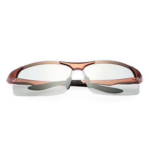 YIMI Polarized Photochromic Driving z87 Sunglasses For Men Women Day and Night -8003-Brown Frame-