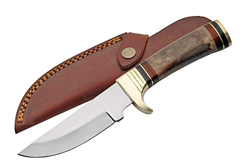SZCO Supplies Bone Handle Hunting Knife, Brown SZCO Supplies Bone Handle Hunting Knife, Brown