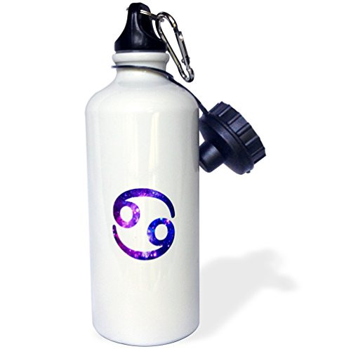 3dRose wb_202151_1 Cancer star sign - crab zodiac glyph - astrological horoscope symbol Sports Water Bottle, Multicolored, 21 oz