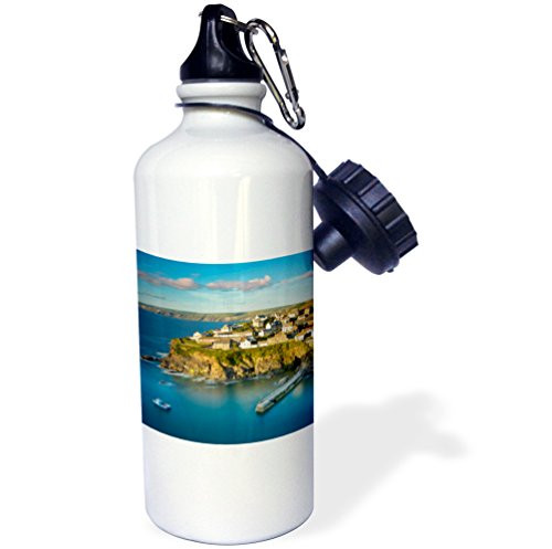 3dRose wb_210094_1 Sunset Over Seaport Village Of Port Isaac, Cornwall, England Sports Water Bottle 21 oz Multicolor