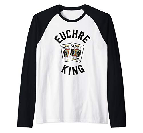 Funny Euchre Shirt For Men Euchre King Grandfather Gift Raglan Baseball Tee