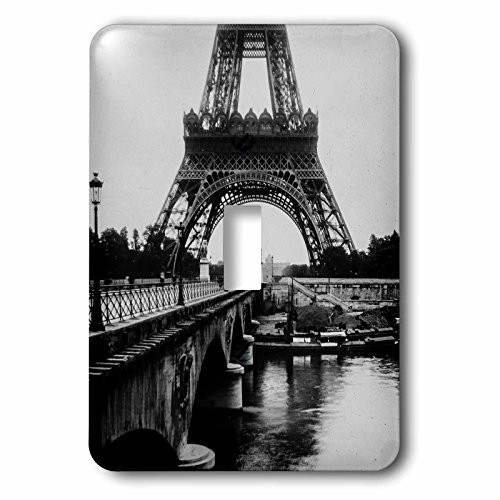3dRose LSP_246269_1 Base of The Eiffel Tower Paris France Vintage 1910 Magic Lantern Single Toggle Switch
