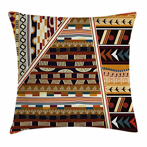Ambesonne Tribal Throw Pillow Cushion Cover, Various Abstract Geometrical Motifs Folkloric American Culture Inspired Vintage Design, Decorative Square Accent Pillow Case, 20" X 20", Brown Ambesonne Tribal Throw Pillow Cushion Cover, Various Abstract Geometrical Motifs Folkloric American Culture Inspired Vintage Design, Decorative Square Accent Pillow Case, 20" X 20", Brown