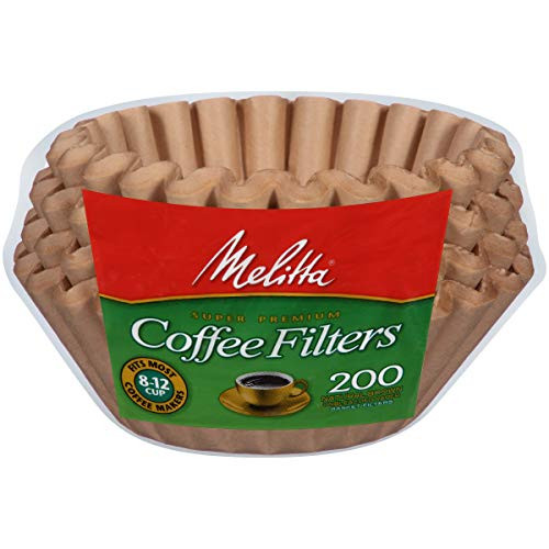 Melitta 8-12 Cup Basket Coffee Filters, Natural Brown, 200 Count -Pack of 6-
