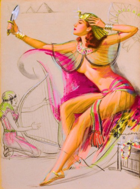A SLICE IN TIME 1940s Pin-Up Girl The Egyptian Picture Poster Print Vintage Art Pin Up. Measures 10 x 13.5 inches