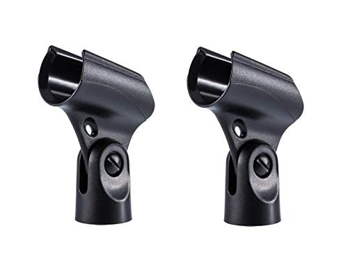 Ikapok 2 Adjustable Microphone Stand Mounts Holders Clips for Shure SM58 SM57 58A Mics